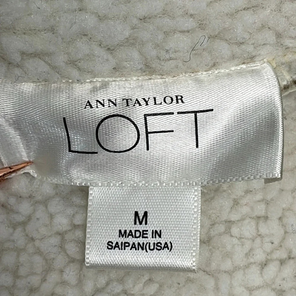 Ann Taylor Loft Faux Suede Sherpa Collared Vest M - Picture 8 of 13